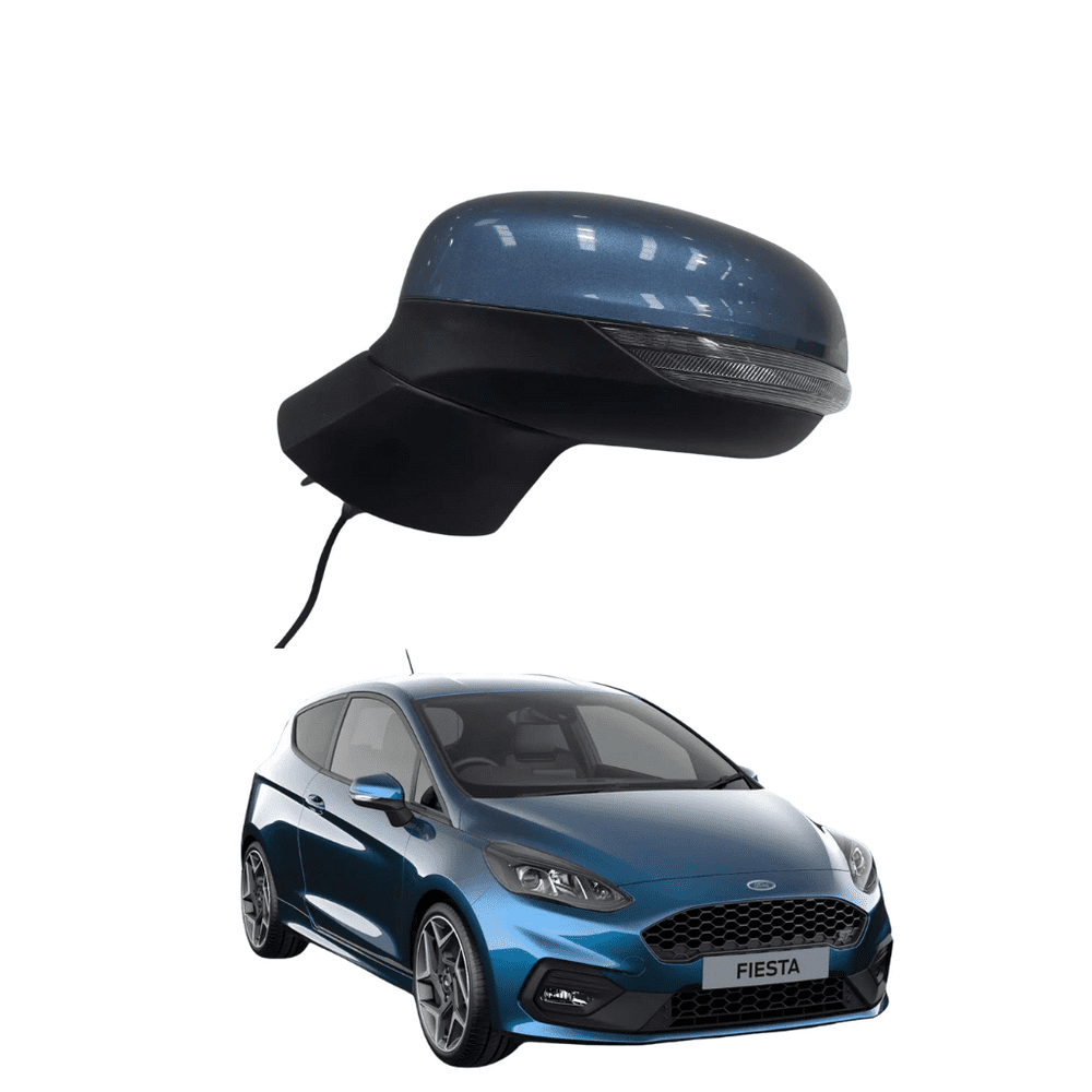 Genuine Ford Fiesta MK8 Right Driver Side Mirror Cover – Blue Wave, Gloss Finish, 2017-2023