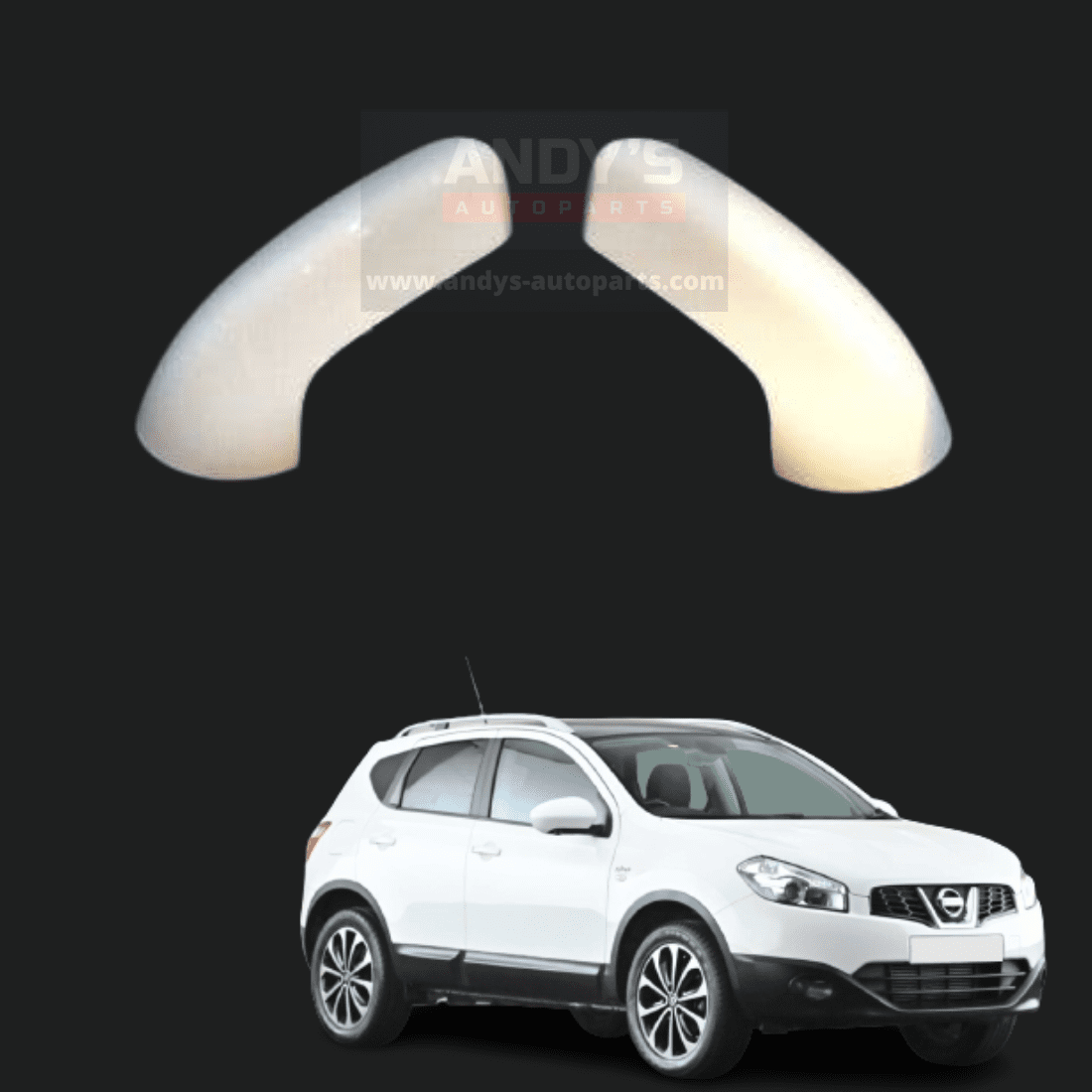 Nissan Qashqai 20072014 Pair Of Wing Mirror Covers In Arctic White
