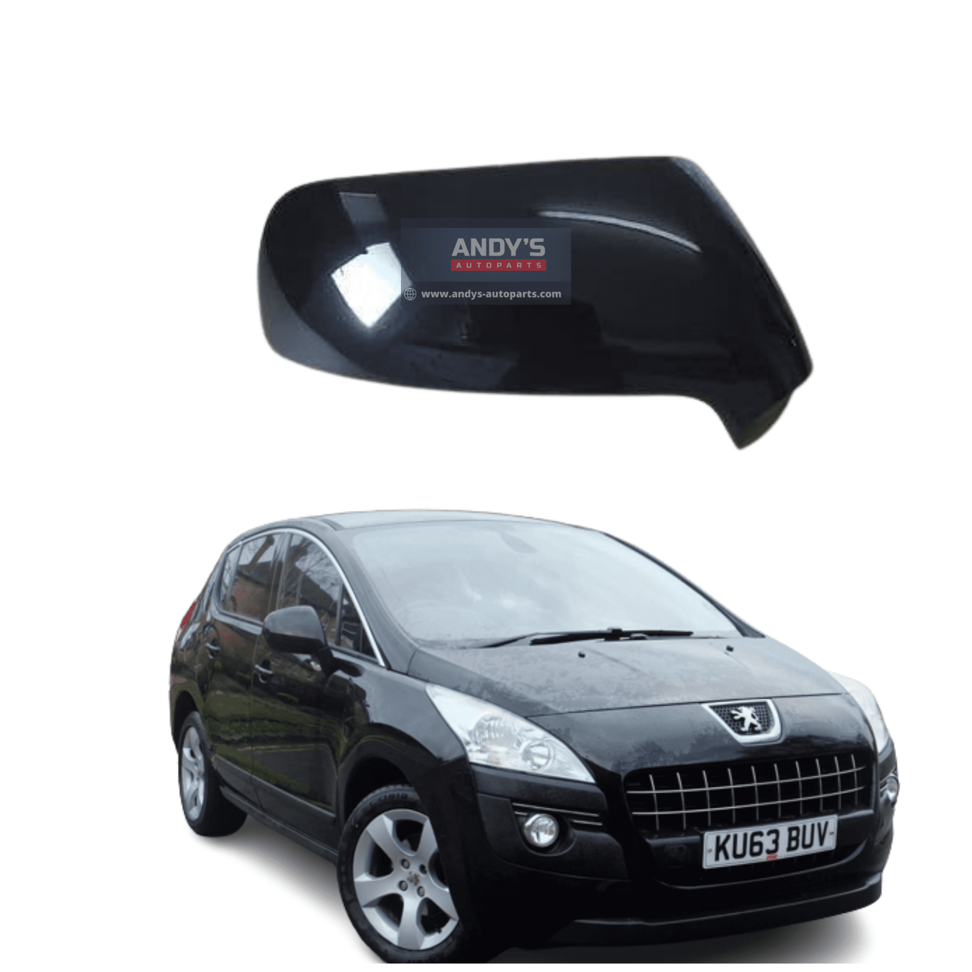 Peugeot 3008 20092017 Wing Mirror Cover RH or LH In Gloss Black