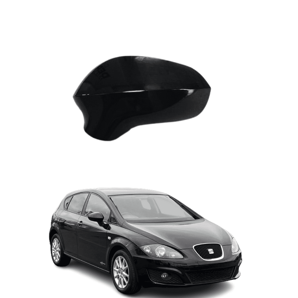 Seat Leon 2009 2013 Wing Mirror Cover LH Or RH In Gloss Black