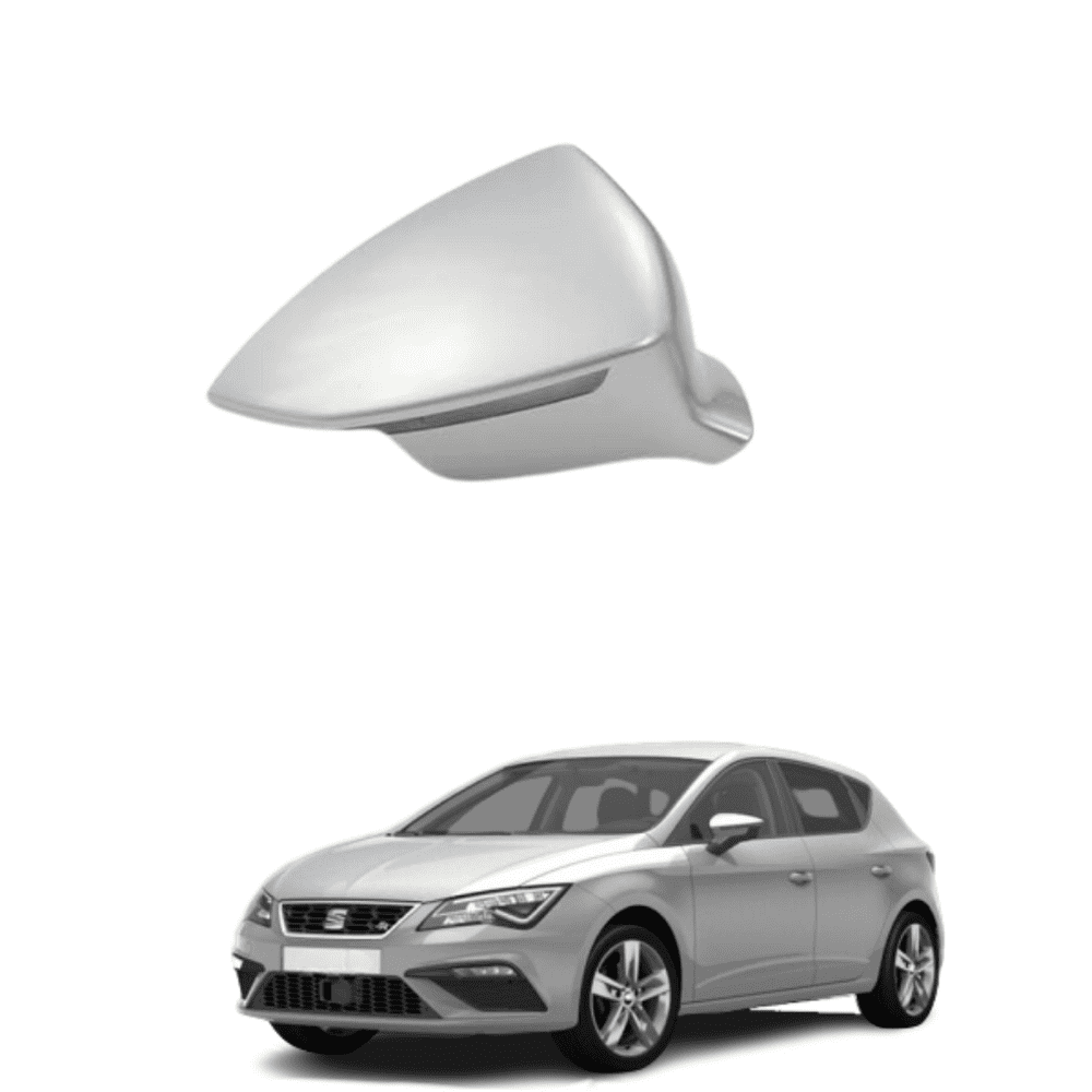 Seat Leon 2013 2021 Wing Mirror Cover RH Or LH In Ice Silver