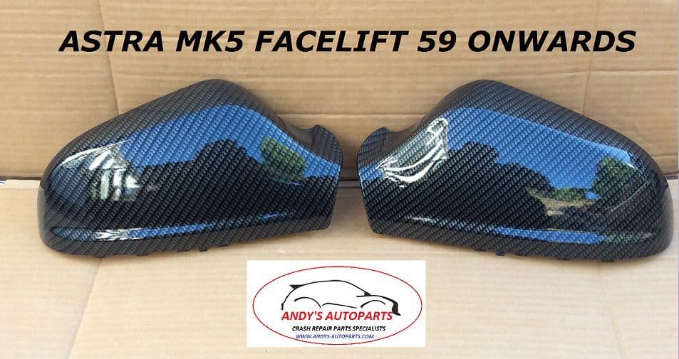 Vauxhall Astra Wing Mirror Covers 59 Facelift Oem Pair Of Carbon Fibre