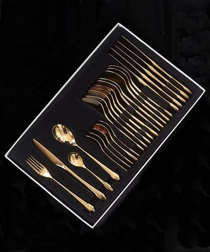 16 piece gold stainless steel cutlery set - SOLD