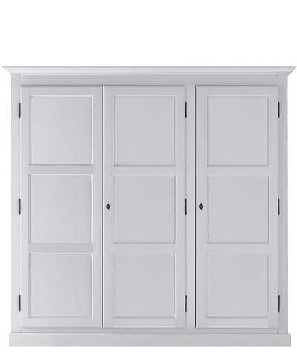 3 door Wainscott traditional armoire wardrobe - primed or painted