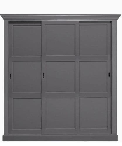 3 sliding door Wainscott traditional armoire wardrobe - primed or painted