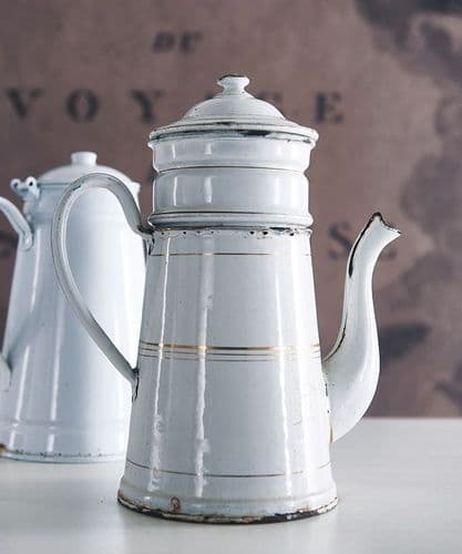 Antique French enamel coffee pot - SOLD