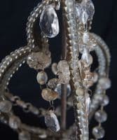 Antiqued crystal beaded candlestick
