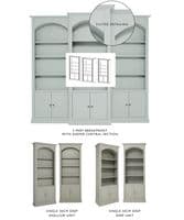 Arched top triple breakfront bookcase