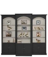 Arched top triple breakfront bookcase