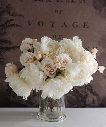 Armful of faux cream roses & peonies bouquet/centrepiece - SOLD