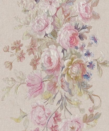 Aubusson Floral 3m linen mix panel