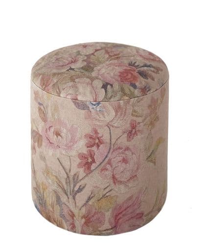 Aubusson Floral linen mix drum stool