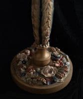 Barbola candlestick - repurposed lampbase