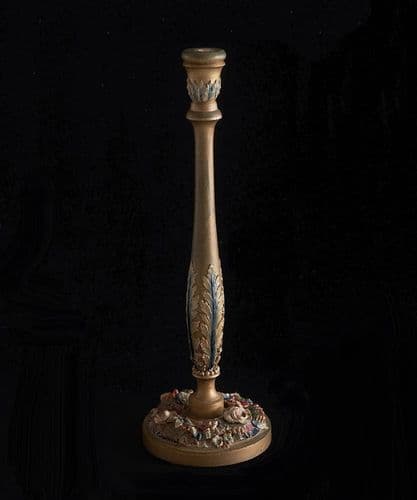 Barbola candlestick - repurposed lampbase