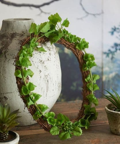 Bells Of Ireland and willow green wreath