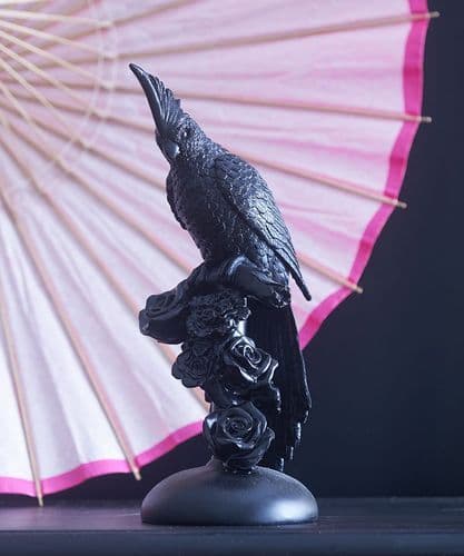 Black cockatoo on roses - SOLD