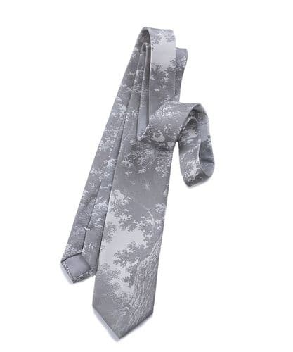 Boho&Co Handmade Trees Two Silver silk tie