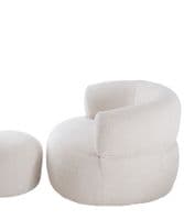 Bouclé chair and footstool