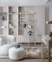 Bouclé chair and footstool