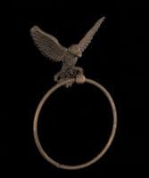Brass bird towel ring