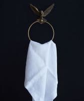 Brass bird towel ring