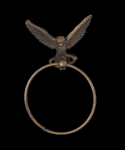 Brass bird towel ring