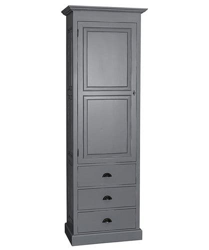 Breton custom-painted narrow three drawer cupboard