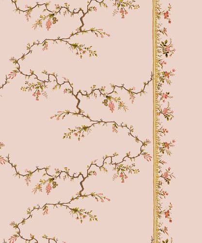 Broderie Vignes velvet - Blush/Coral