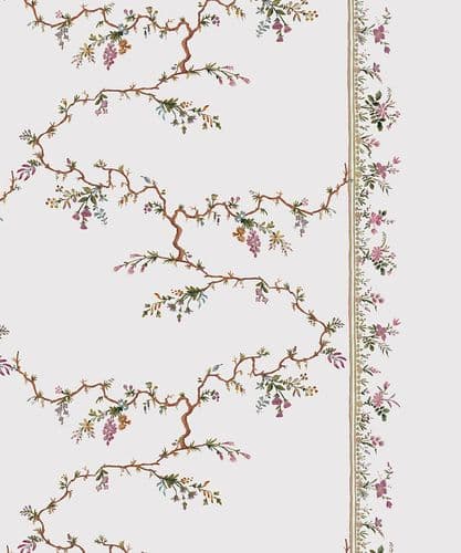 Broderie Vignes velvet - Pearl/Multi