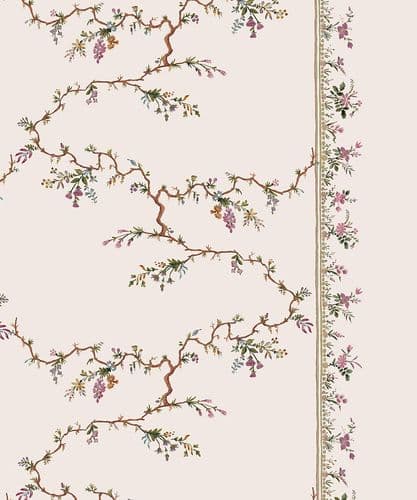 Broderie Vignes velvet  - Pearl/Multi