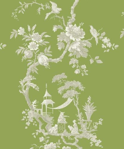 Chinoiserie Grande/Chartreuse linen mix