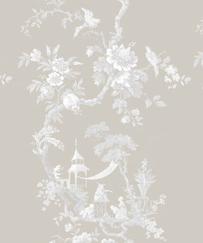 Chinoiserie Grande/Natural linen mix