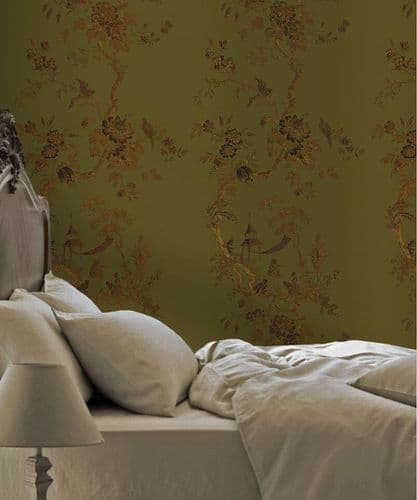 Chinoiserie Grande - Olive Drab/Gold