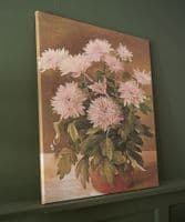 Chrysanths in pot - faux oil on canvas