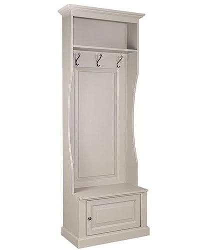 Custom-painted Breton narrow panelled hall stand