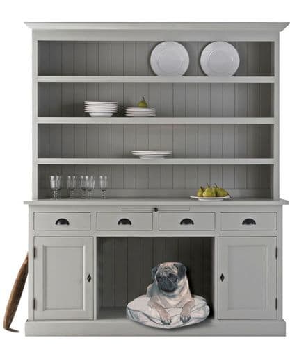 Custom-painted French Country hutch dresser