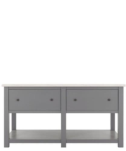 DIY Masters/Trade kitchen island with pan drawers and shelf