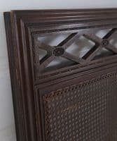 Edwardian mahogany & rattan bed ends
