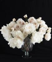 Etched glass large bell vases - set of 3