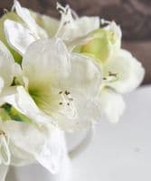 Faux amaryllis in white jug - SOLD