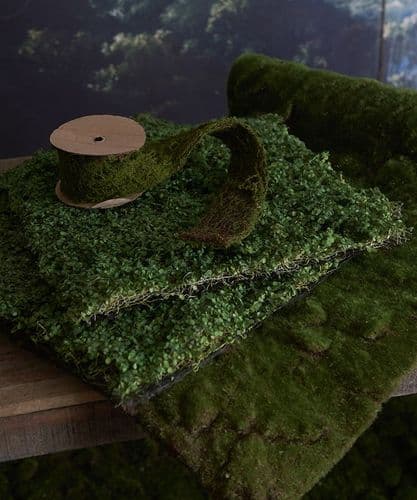 Faux moss sheets, panels & ribbon