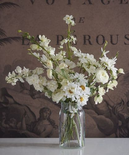 Faux white flower bouquet - SOLD