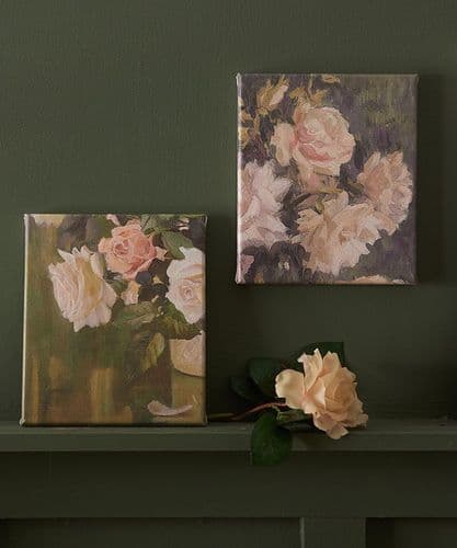 Floral details I & II - faux oil painting canvasses - SOLD