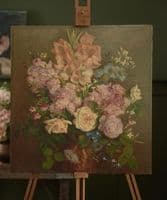 Floral still life - oil on board - SOLD