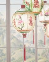 Four antique Chinese handpainted lanterns