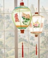 Four antique Chinese handpainted lanterns