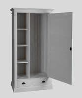 French Breton single wardrobe with one drawer - custom-painted