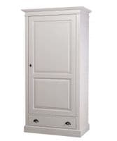 French Breton single wardrobe with one drawer - custom-painted