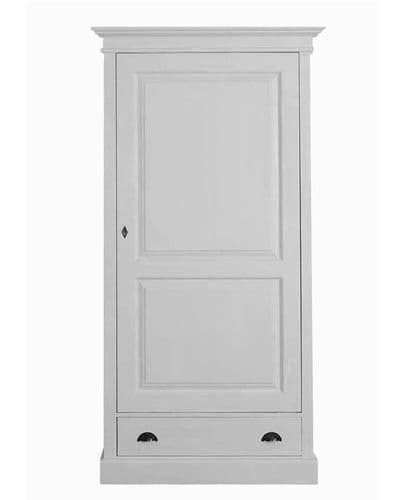 French Breton single wardrobe with one drawer - custom-painted