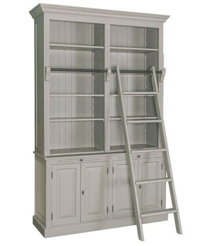 French Classique bibliotheque bookcase with ladder - SOLD